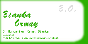 bianka ormay business card